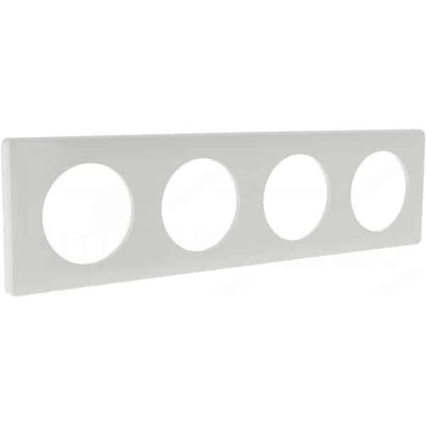 Witte 4-voudige afdekplaat voor schakelmateriaal Witte 4-voudige afdekplaat voor schakelmateriaal